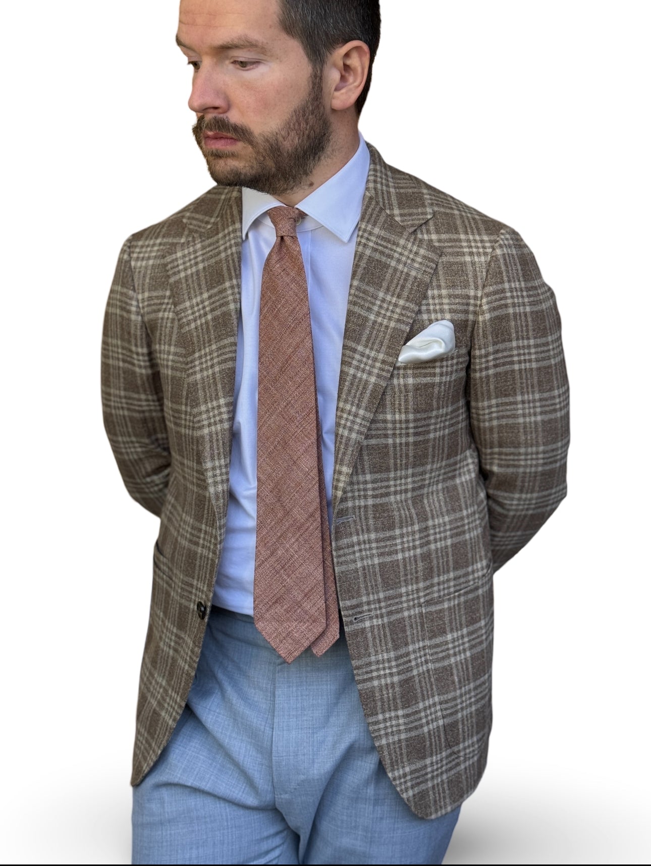 Orange Dormeuil Hand Rolled Unlined Tie